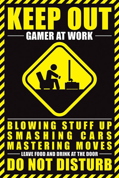 Poster, Affisch Gamer At Work, (61 x 91.5 cm)