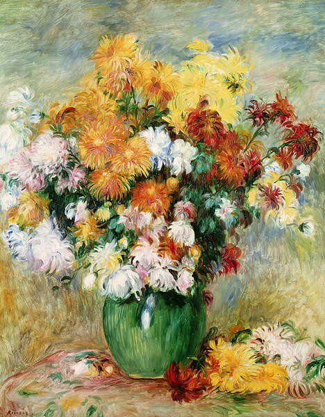 Pierre Auguste Renoir - Konsttryck Bouquet of Chrysanthemums, c.1884, (30 x 40 cm)