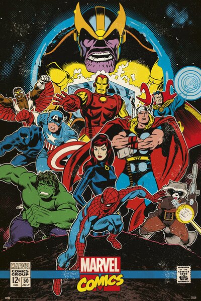 Poster, Affisch Marvel Comics - Infinity Retro