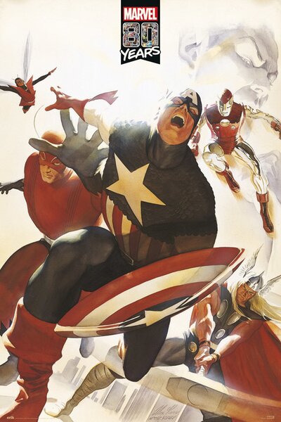 Poster, Affisch Marvel - 80 Years Avengers, (61 x 91.5 cm)