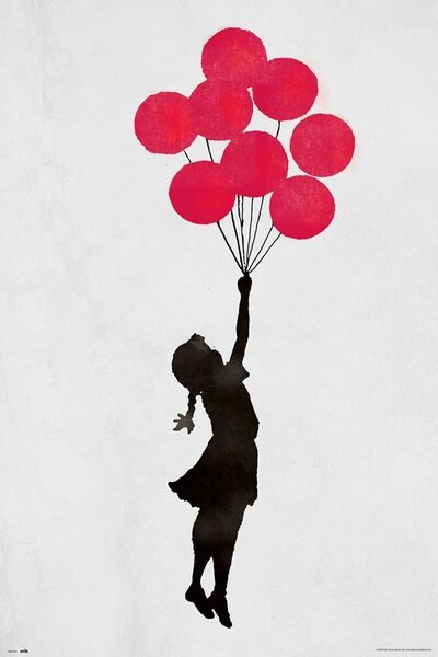 Poster, Affisch Banksy - Floating Girl, (61 x 91.5 cm)