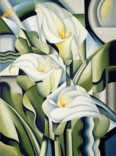 Abel, Catherine - Bildreproduktion Cubist Lilies, (30 x 40 cm)