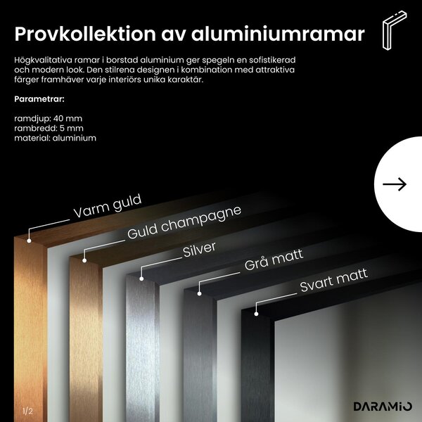 Badrumsbadrumsspegel med belysning F3