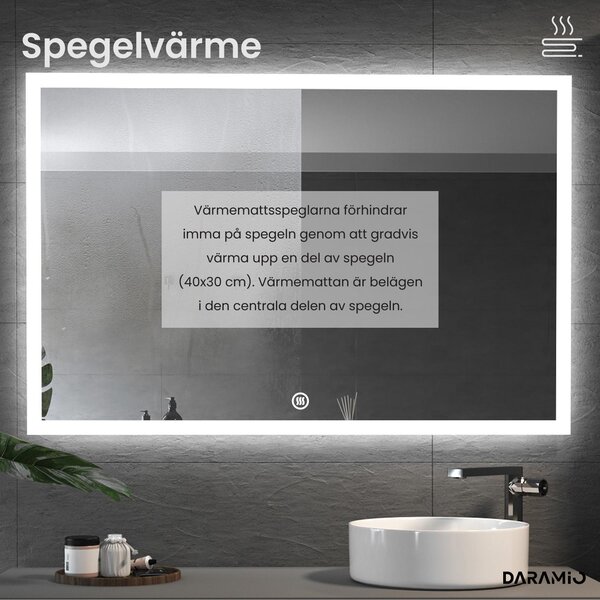 Badrumsbadrumsspegel med belysning F3