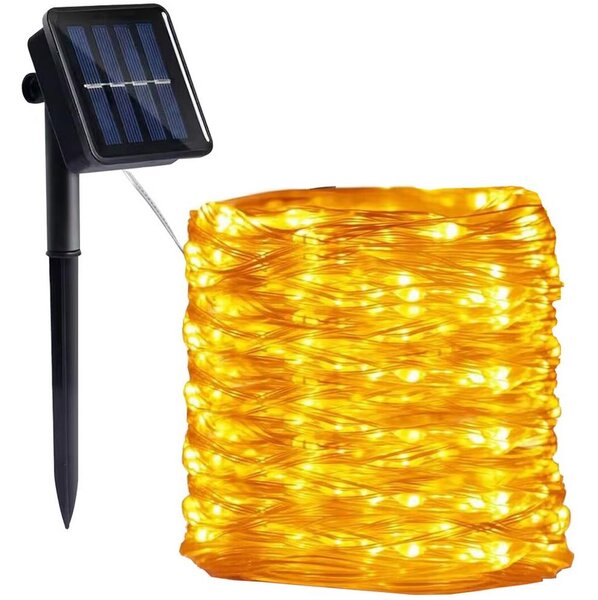 LED - Solar kedja 300xLED/0,12W/1,2V 1xAA 27 m IP44 3000K