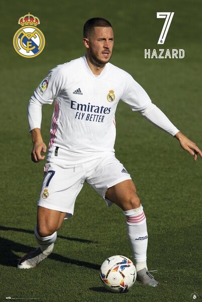 Poster, Affisch Real Madrid - Hazard 2020/2021, (61 x 91.5 cm)