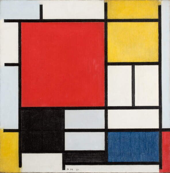 Bildreproduktion Composition with large red plane, Mondrian, Piet