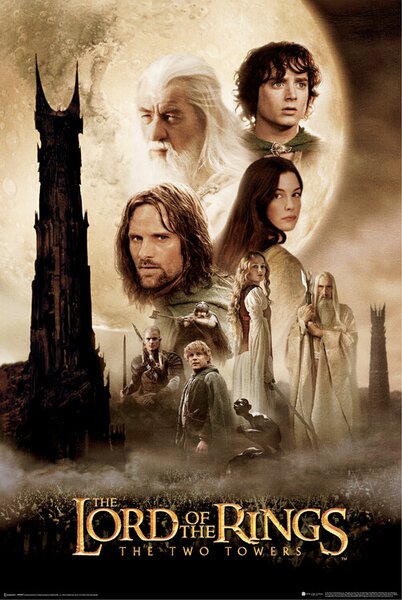 Poster, Affisch The Lord of the Rings - Två torn, (61 x 91.5 cm)