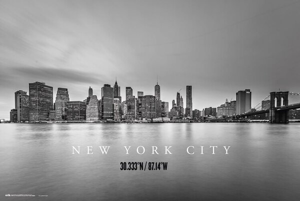 Poster, Affisch New York City Skyline, (61 x 91.5 cm)