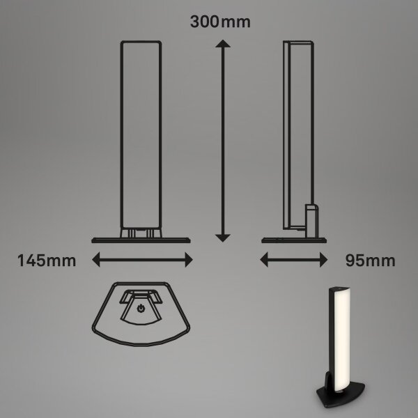 Briloner 7474-015 -LED Ljusreglerad uppladdningsbar utomhus bordslampa LED/7W/5V 3000K svart