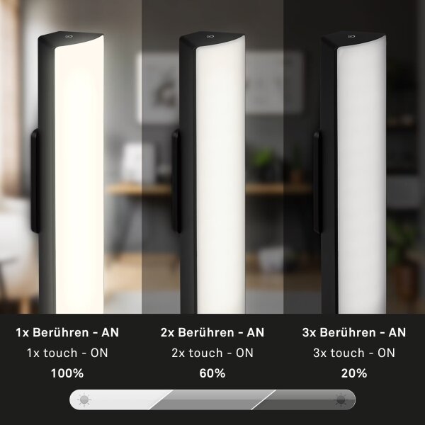 Briloner 7474-015 -LED Ljusreglerad uppladdningsbar utomhus bordslampa LED/7W/5V 3000K svart