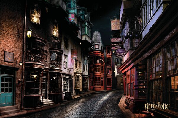 Konsttryck Harry Potter - Diagongränden, (40 x 26.7 cm)
