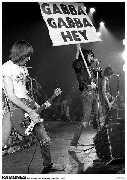 Poster, Affisch Ramones Roundhouse - London 1977, (59.4 x 84.1 cm)