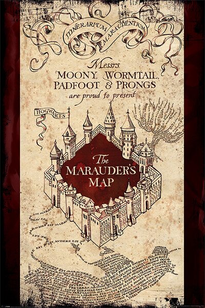 Poster, Affisch Harry Potter - The Marauders Map, (61 x 91.5 cm)