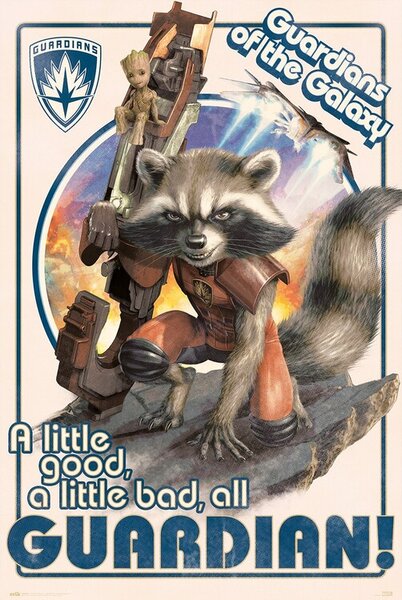 Poster, Affisch Guardians of the Galaxy - Rocket and Baby Groot