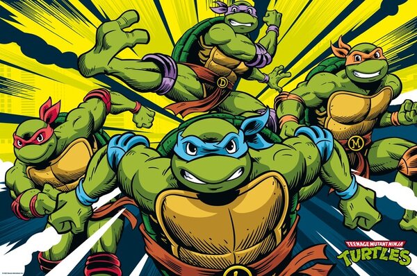 Poster, Affisch Teenage Mutant Ninja Turtles - Turtles in Action, (91.5 x 61 cm)