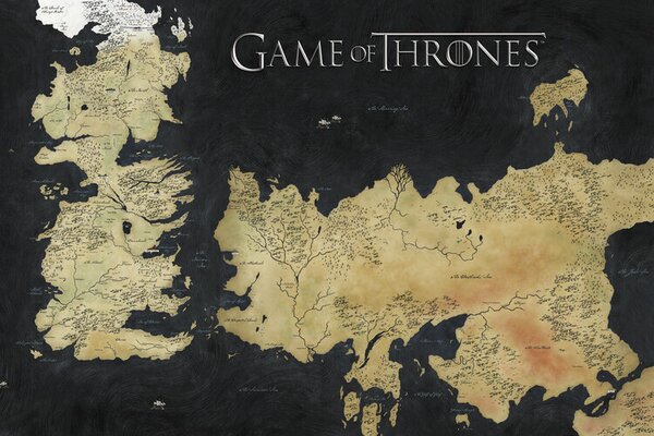 Konsttryck Game of Thrones - Westeros Map, (40 x 26.7 cm)