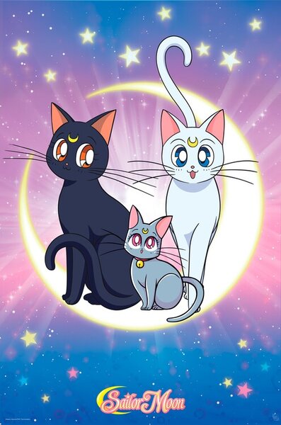 Poster, Affisch Sailor Moon - Luna, Artemis & Diana, (61 x 91.5 cm)