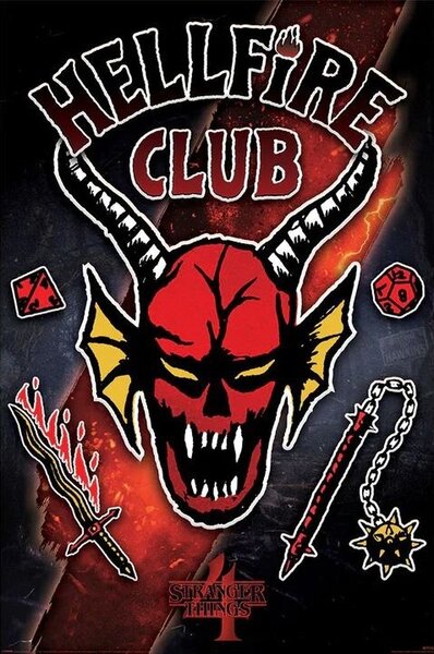 Poster, Affisch Stranger Things 4 - Hellfire Club Emblem Rift