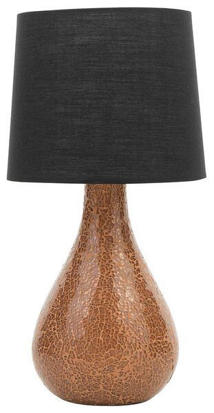 Bordslampa i Svart/Koppar Dekorativ Förkromad Bas Beliani