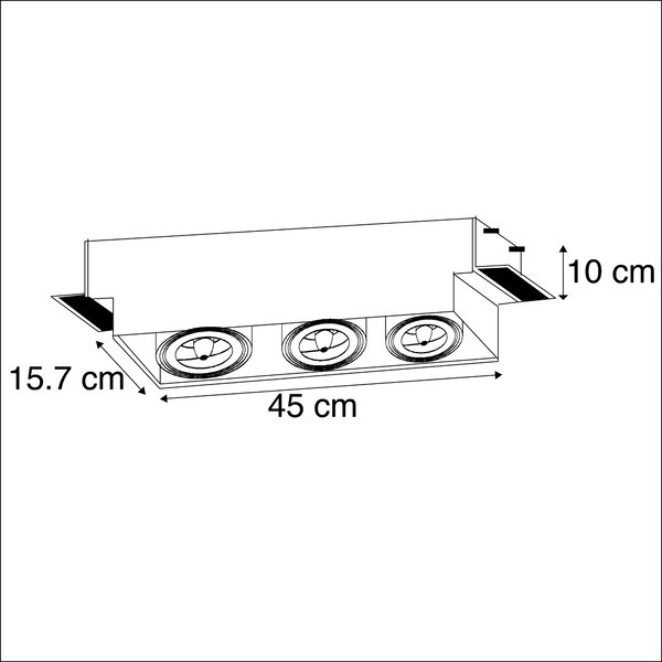 Inbyggd fläckvit AR111 - Oneon 111-3 Trimless