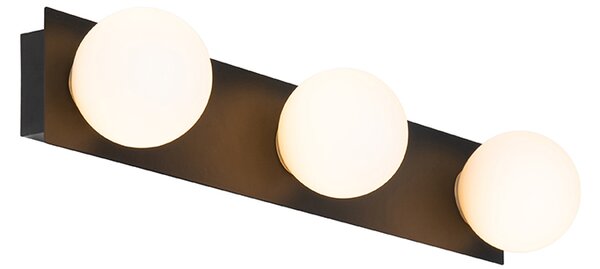 Modern vägglampa svart 48 cm IP44 3-ljus - Cederic