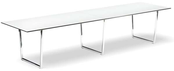 Konferensbord Framie, vit bordsskiva, 360 x 100, Silver