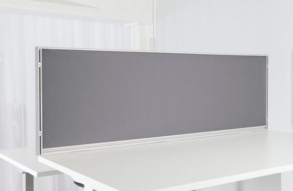Bordsskärm DW, grått tyg, 50 x 160 cm