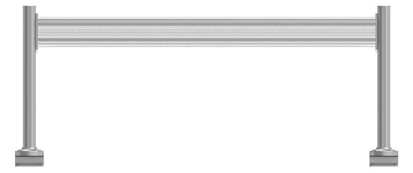 Toolbar, enkel skena inkl. stolpar, för bordsskärrn, 1200 mm