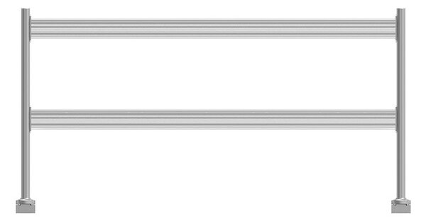 Toolbar, dubbel skena inkl. stolpar, för bordsskärm, 1200 mm