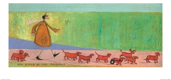 Konsttryck Sam Toft - The March of the Sausages, Sam Toft, (60 x 30 cm)