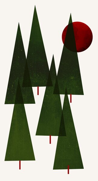 Illustration Little Christmas Forrest, Kubistika