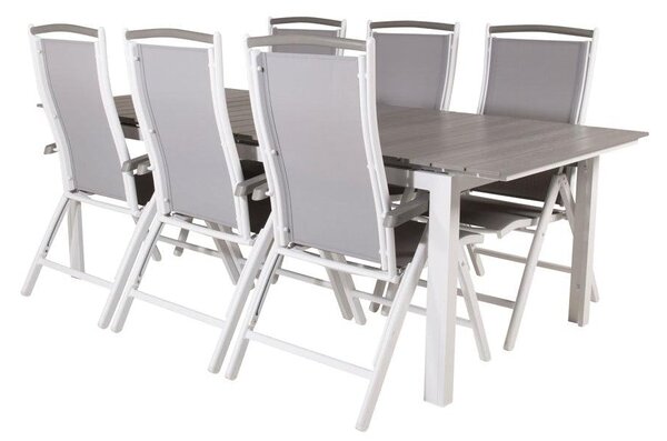 LEVELS ALBANY Matbord 224/324x100 cm + 6 stolar | Utemöbler