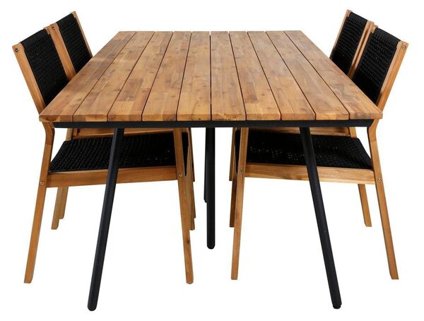 CHAN LITTLE JOHN Matbord 200x100 cm + 4 stolar | Utemöbler