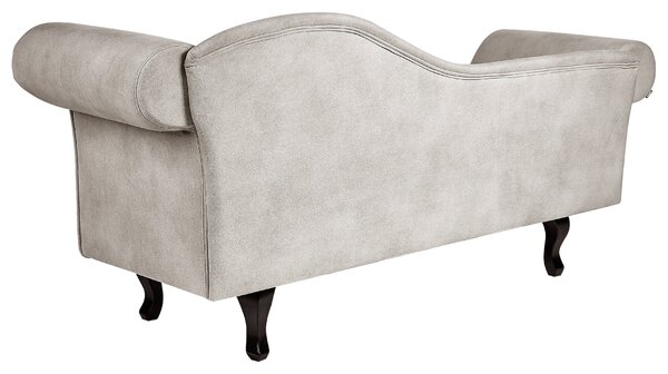 Sittpuff Taupe sammet Knapptuftad klädsel Höger med kudde Retro traditionell stil Lätt att rengöra Husdjursvänlig Beliani