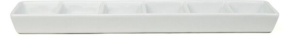 Serveringsfat, 6-delat, 30X7 cm, fältspatporslin, vit