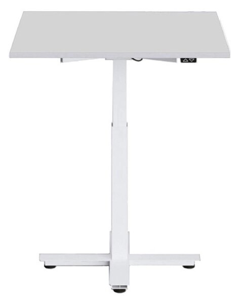 Höj och sänkbart elskrivbord, en pelare, vitt stativ, grå bordsskiva 60x60cm