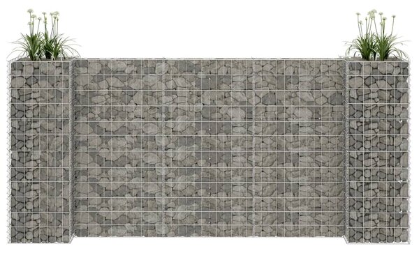 Planteringsgabion H-formad stål 260x40x120 cm