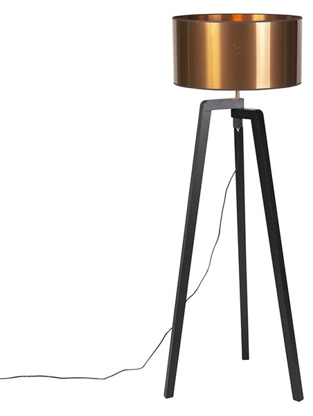 Golvlampa svart med kopparskärm 50 cm - Puros