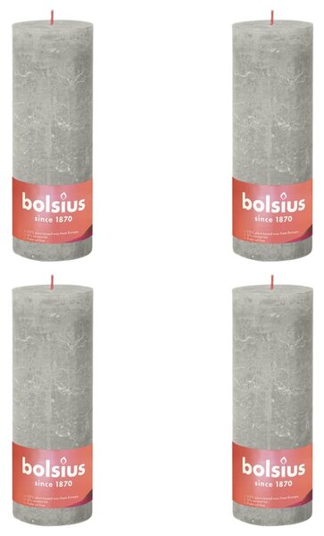 Bolsius Rustika blockljus 4-pack 190x68 mm sandgrå