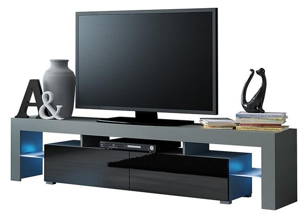 Solo TV-bänk 200x35x45 cm - Grå|Vit