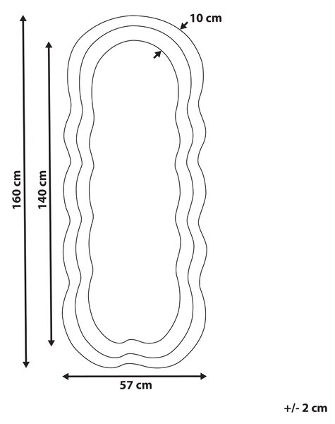 Väggspegel Blå MDF-ram Glas Sammet 57 x 160 cm Oregelbunden Form Dekorativ Väggmonterad Accent Modern stil Beliani