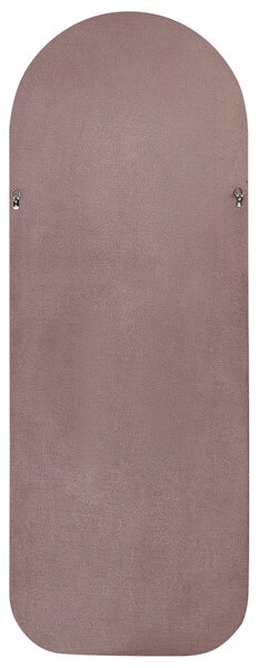 Väggspegel Rosa MDF-ram Glas Sammet 60 x 160 cm Oregelbunden Form Dekorativ Väggmonterad Spegel Accent Modern Stil Vardagsrum Sovrum Beliani