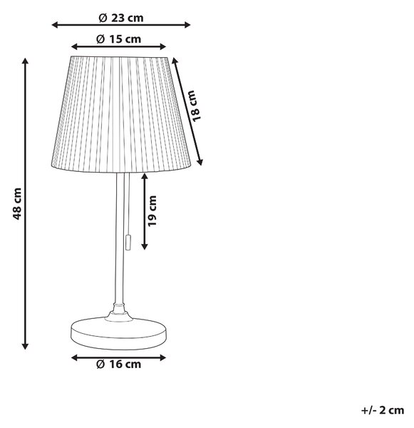 Bordslampa Mässing Vit Polyester Järn Skärm Sovrum Vardagsrum Retro Klassisk Beliani