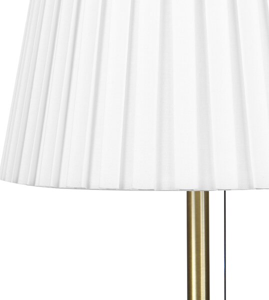 Bordslampa Mässing Vit Polyester Järn Skärm Sovrum Vardagsrum Retro Klassisk Beliani