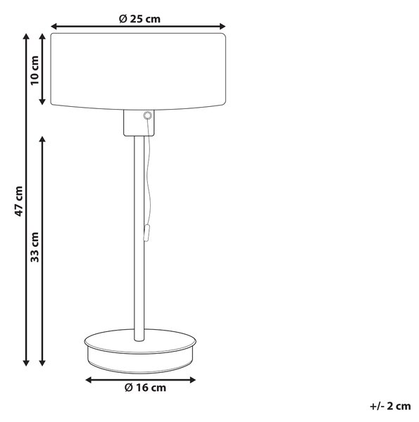 Bordslampa Svart Järn Konskärm USB-ingång med Dragknapp Kontor Arbetsrum Funktion Modern Beliani