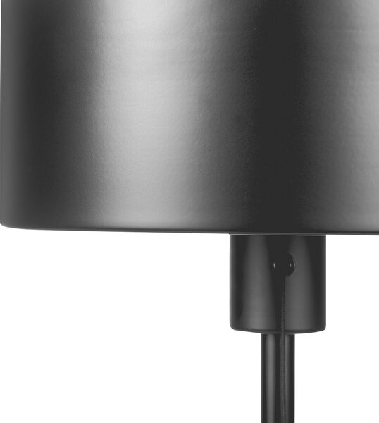 Bordslampa Svart Järn Konskärm USB-ingång med Dragknapp Kontor Arbetsrum Funktion Modern Beliani