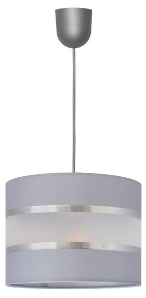 Ljuskrona med upphängningsrem HELEN 1xE27/60W/230V diameter 20 cm grå/silver