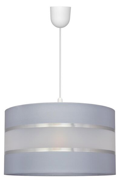 Ljuskrona med upphängningsrem HELEN 1xE27/60W/230V diameter 35 cm grå/silver