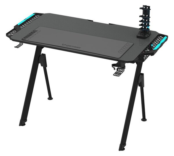 Spelbord med höjdreglering FALCON med LED RGB bakgrundsbelyst 116x60 cm svart